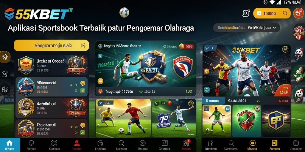 Tampilan gameplay Sportsbook 55KBET yang menarik dan interaktif.