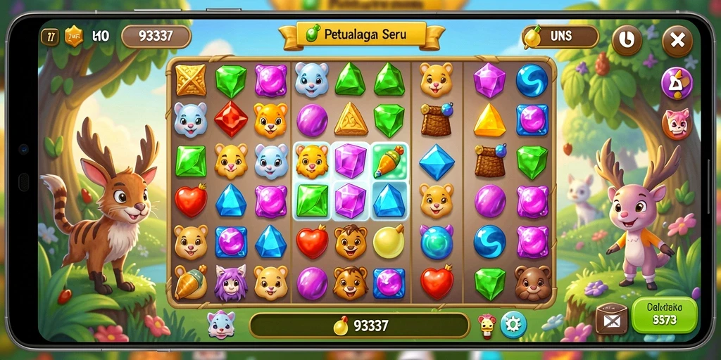 Gameplay seru dengan elemen warna-warni di 93337.