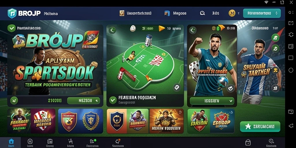 Tampilan gameplay Sportsbook di aplikasi BROJP yang menarik.