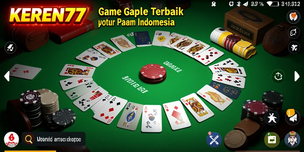 Tampilan menarik dari gameplay Gaple di KEREN77.