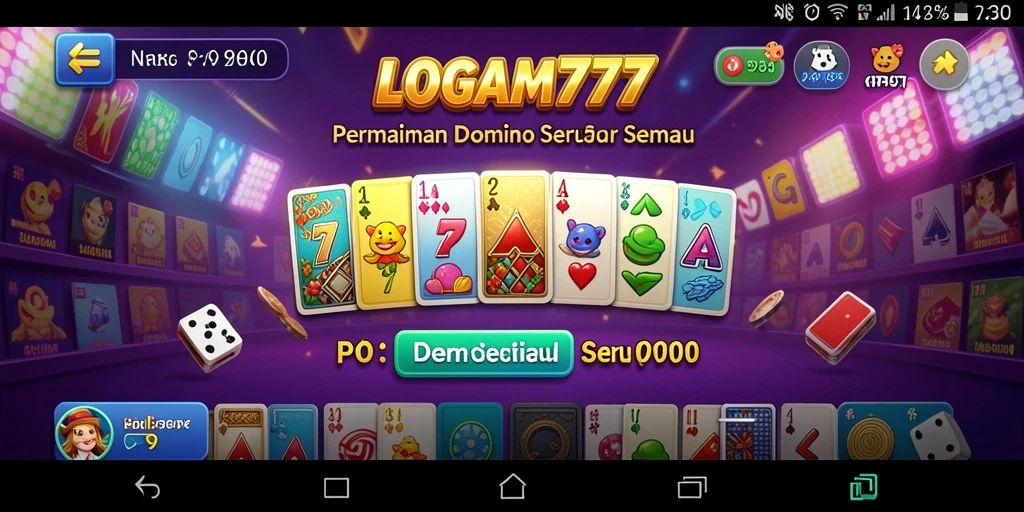 Tangkapan layar utama LOGAM777 menunjukkan aksi seru permainan Domino.
