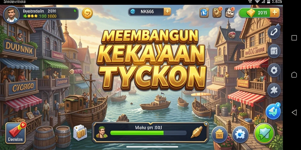 Tampilan menarik dari gameplay NK666 dalam membangun bisnis tycoon.