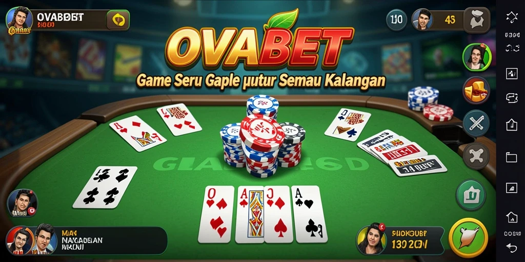 Tampilan gameplay seru dari game Gaple OVABET.