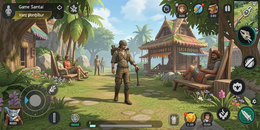 Screenshot gameplay RR89 menunjukkan keseruan bermain dengan teman-teman.