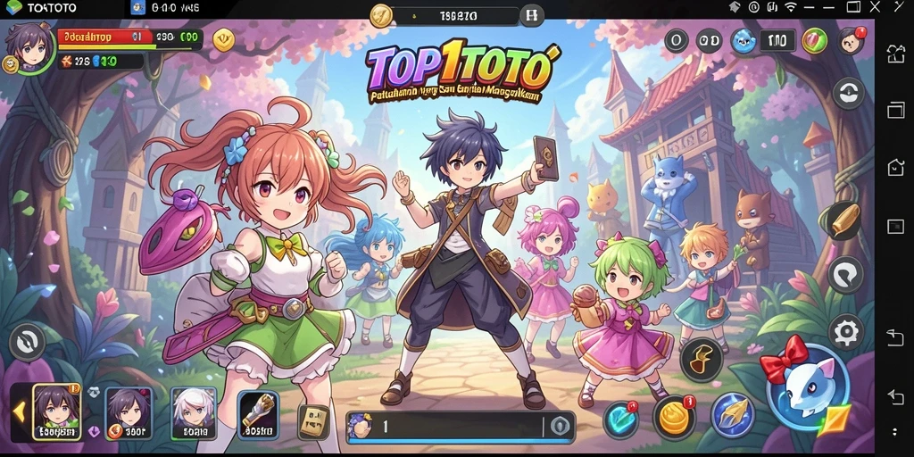 Screenshot gameplay TOP1TOTO yang menampilkan aksi karakter Anime.
