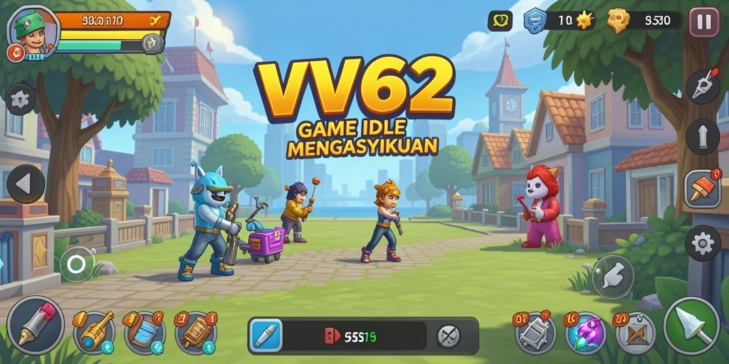 Tampilan gameplay VV62 yang menarik dan penuh warna.