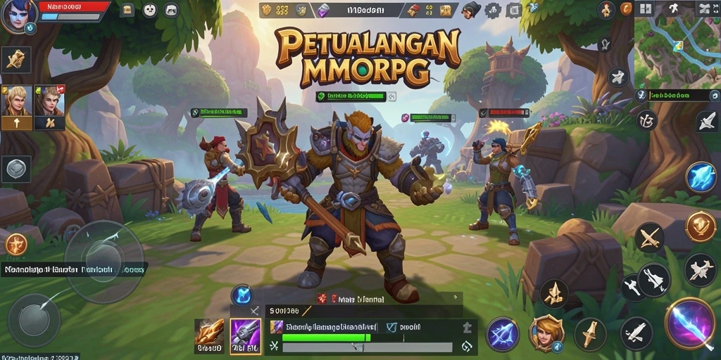 Screenshot menampilkan pertarungan epik dalam gameplay MMORPG W67.